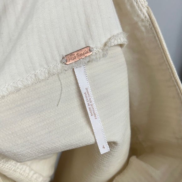 Free People Cream Button-Front High-Rise Mini Skirt - Picture 2 of 6